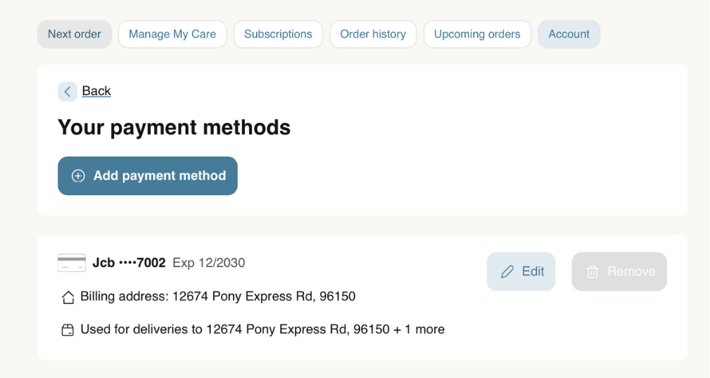 Updating your payment method